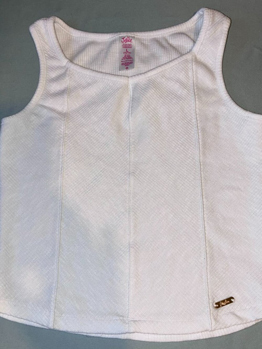 Justice Girls Ribbed Corset Styled Tank Top Girls size Large (12-14)